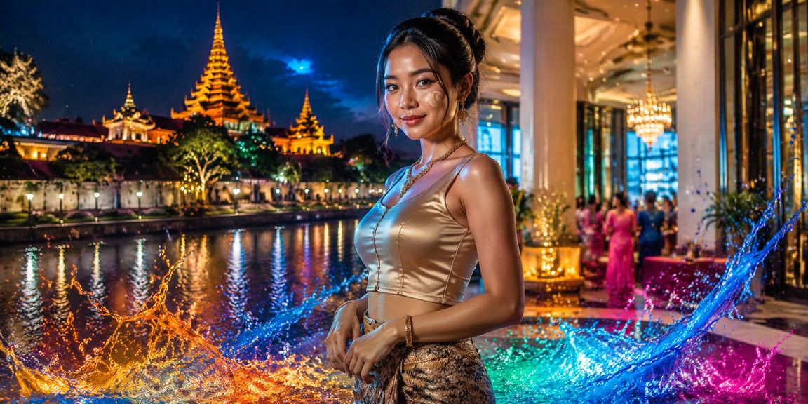 မန္တလေး ရွှေနန်းတော်တွင် ကာစီနို ဂိမ်းအတန်းများနှင့် မိတ်ဆက်ပွဲ ကျင်းပနေသည့်ပုံ